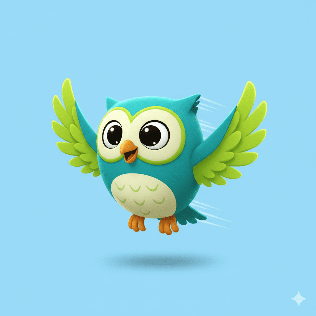 Learnly Owl flying