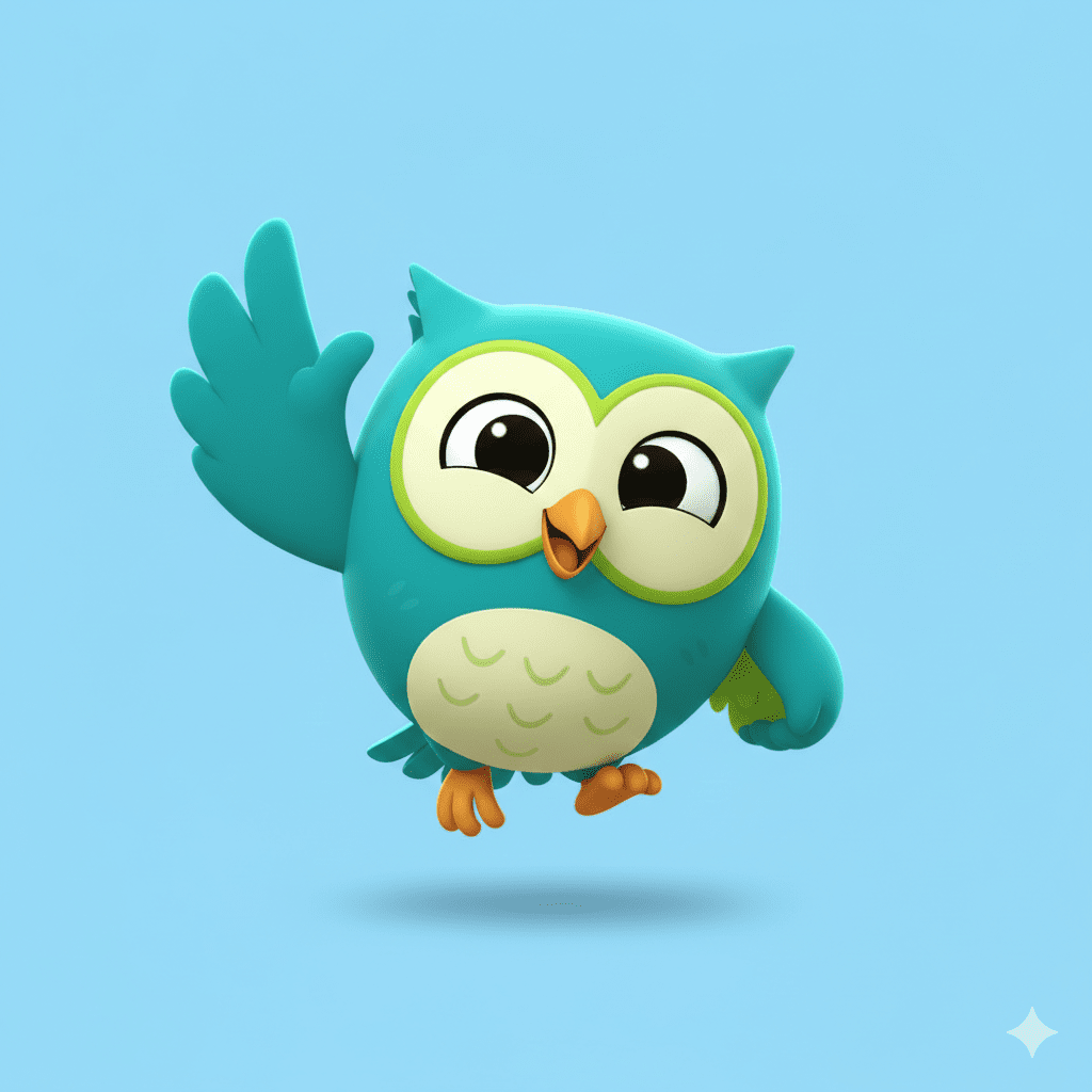 Learnly Owl Waving
