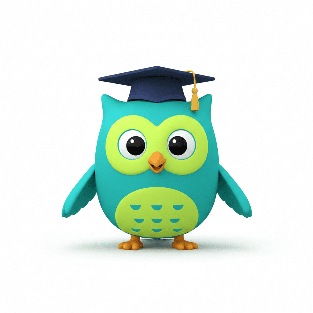 Learnly Owl with a graduation cap